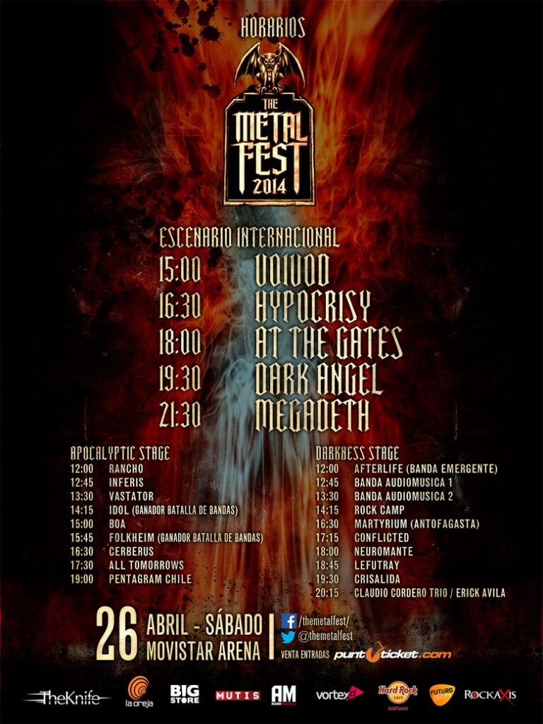 Metal Fest Chile 2014 modifica horarios de sus presentaciones y