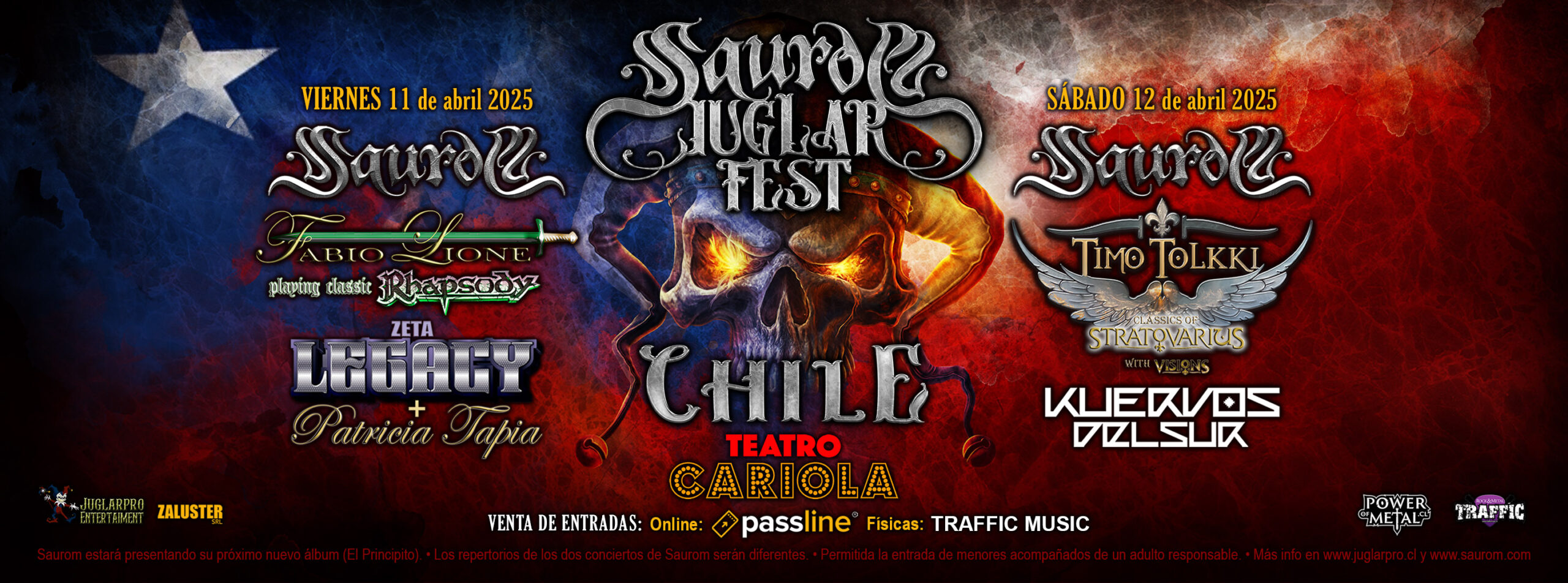 Saurom Juglar Fest reúne a Fabio Lione, Timo Tolkki y otros grandes del metal en español