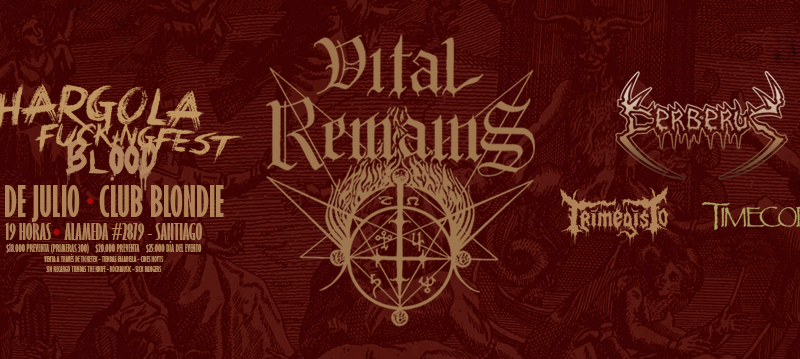 Revisa detalles del Chargola Fucking Fest Blood que encabezarán Vital Remains